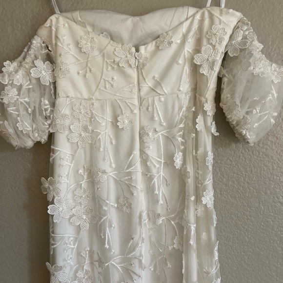NWOT Lulus Magical Beginnings White 3D Floral Embroidered Maxi Dress - Picture 7 of 9